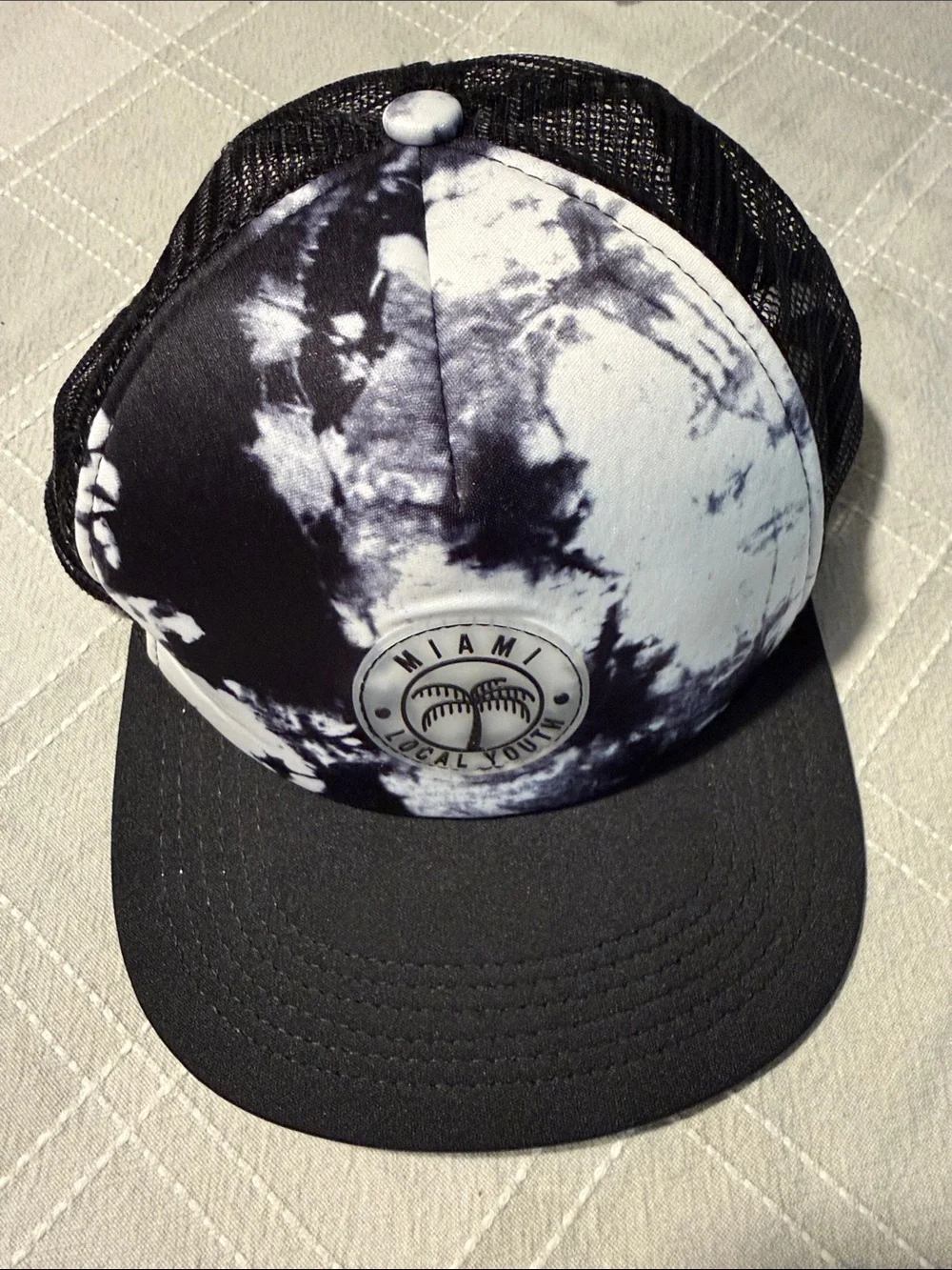 H&M Kids Black & White Tie-Dye Trucker Hat